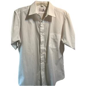 Ketch VTG men’s 15.5 White Red Half Sleeve Cotton Polyester Button down shirt